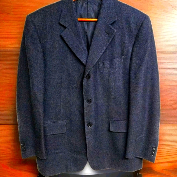 Canali Men's Blazer 3 Button BlueSports Coat Jacket Size 40R 100% Silk